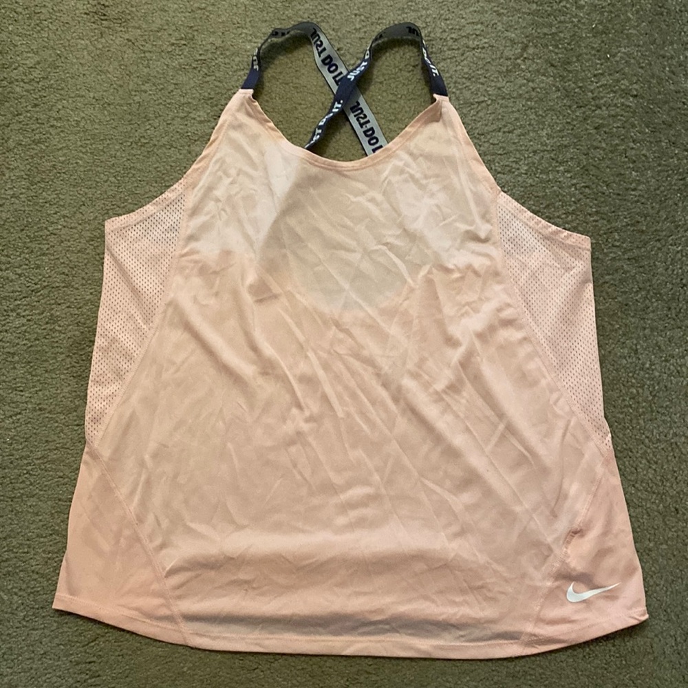 Nike Women's Light Pink Performance Tank Top with Black Straps